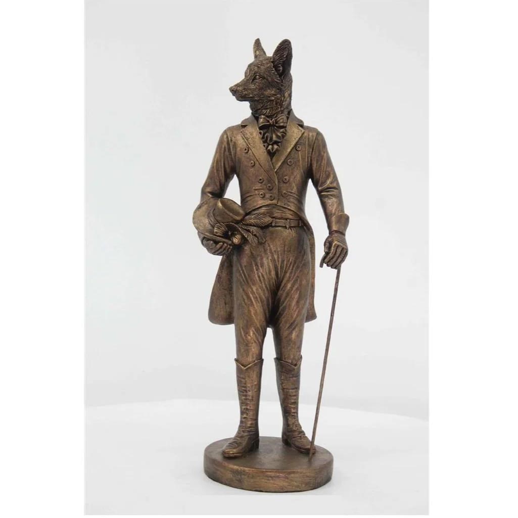 Stoneleigh & Roberson Bronze Gentleman Fox Statue - Top Hat (40.5cm) | Koop.co.nz