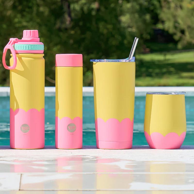 Double Walled Wave Smoothie Cup - Yellow/Candy (500ml)