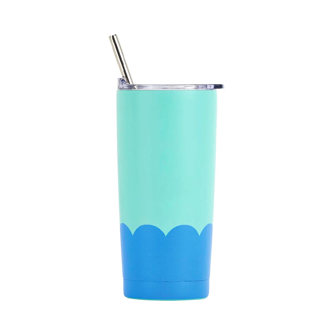 Double Walled Wave Smoothie Cup - Aqua/Blue (500ml)