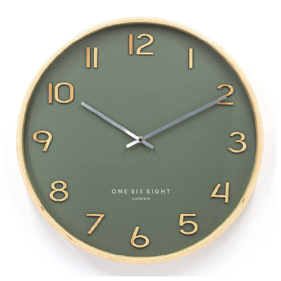 One Six Eight Wallace Olive Green Wall Clock (41cm) | Koop.co.nz