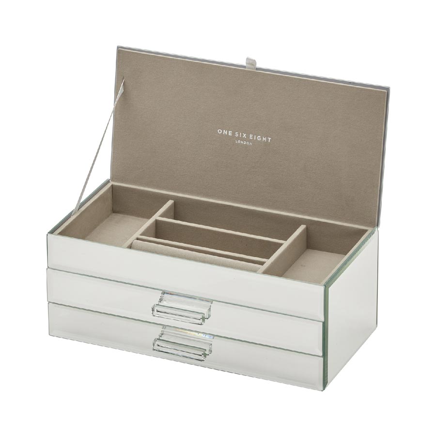 One Six Eight Gabriella Large Jewellery Box - Mirrored | Koop.co.nz