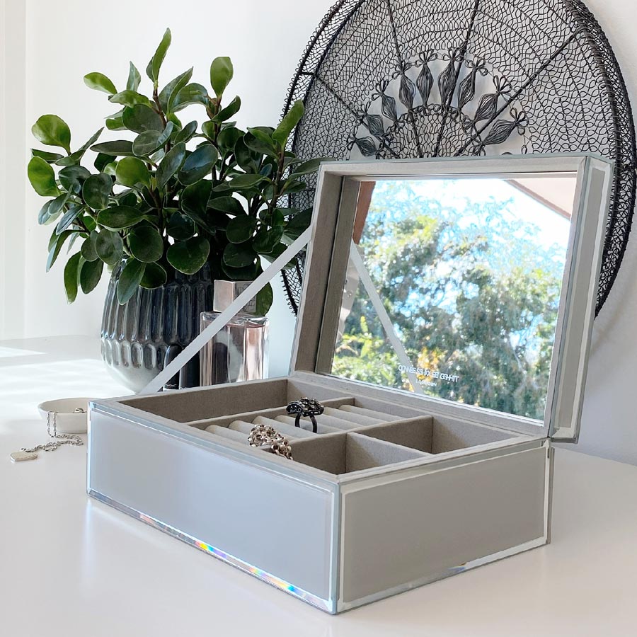One Six Eight Sara Large Jewellery Box - Cool Grey | Koop.co.nz