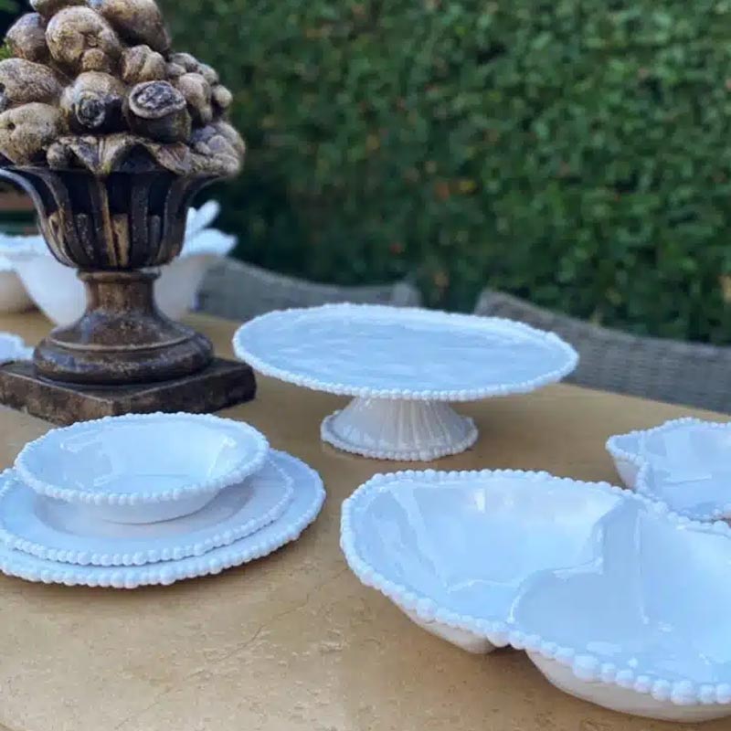 Melamine Pearl Cake Stand - White