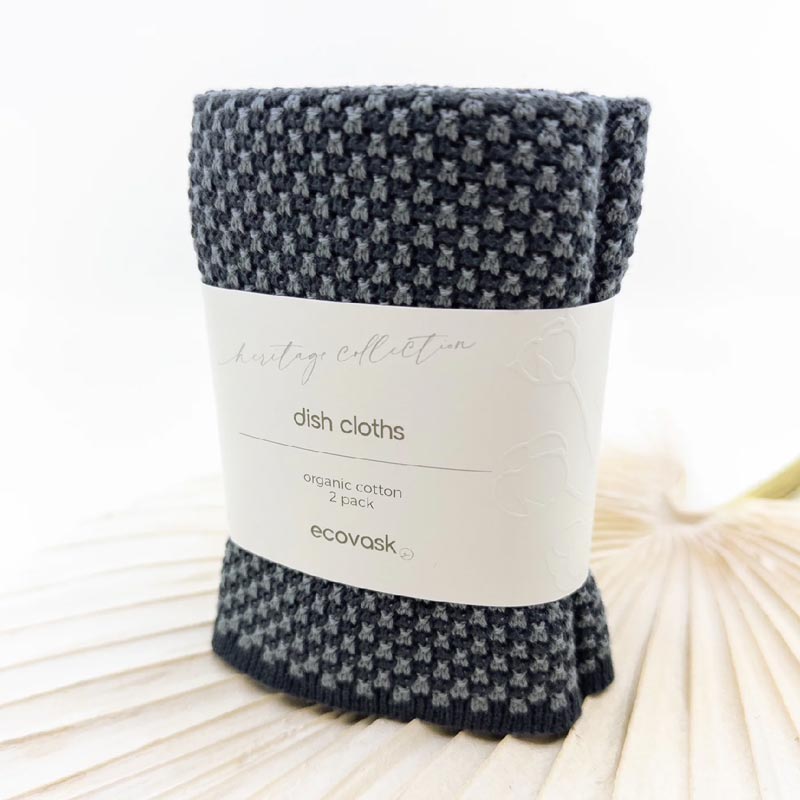 Ecovask Heritage Organic Cotton Dish Cloths (2pk) - Fiordland | Koop.co.nz