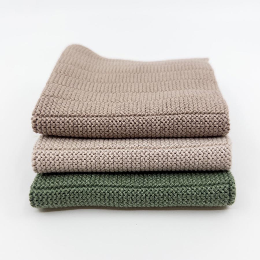 Ecovask Organic Cotton Dish Cloths (3pk) - Willow | Koop.co.nz