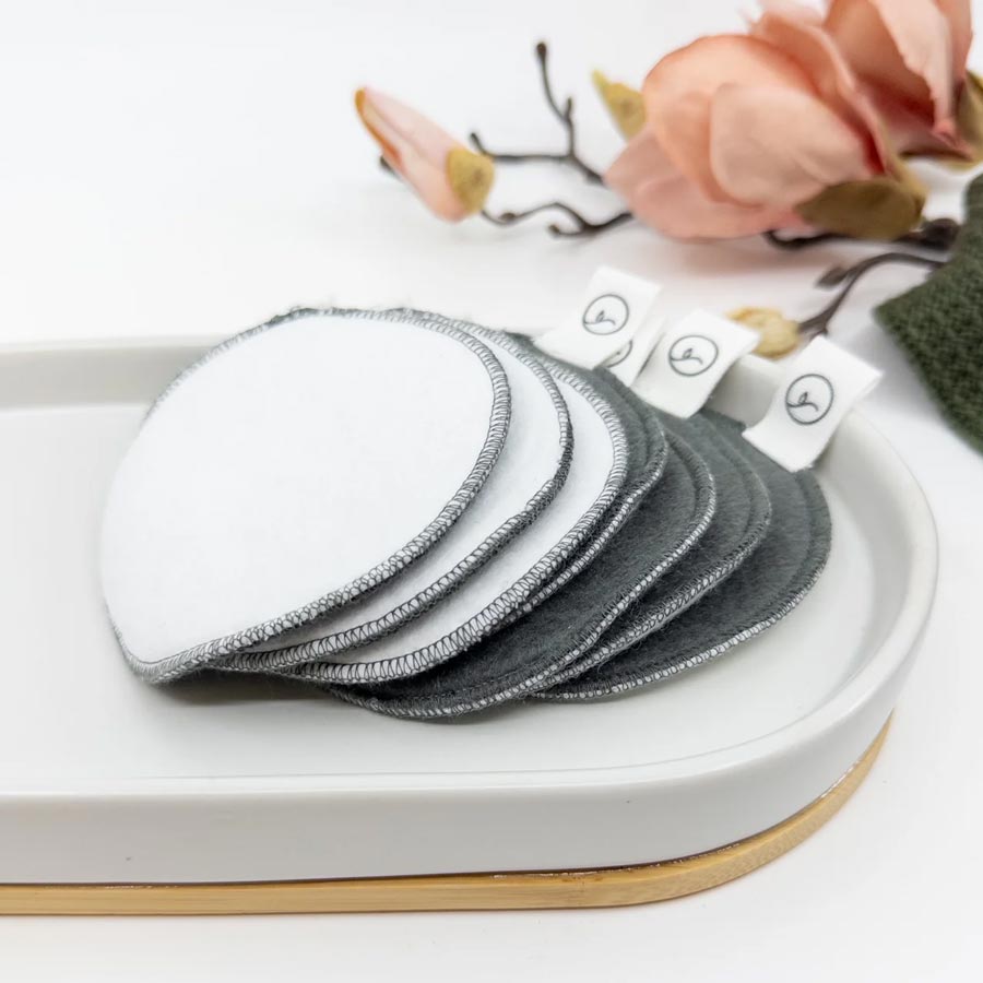 Ecovask Reusable Organic Cotton Make Up Pads - Grey/White (7pk) | Koop.co.nz