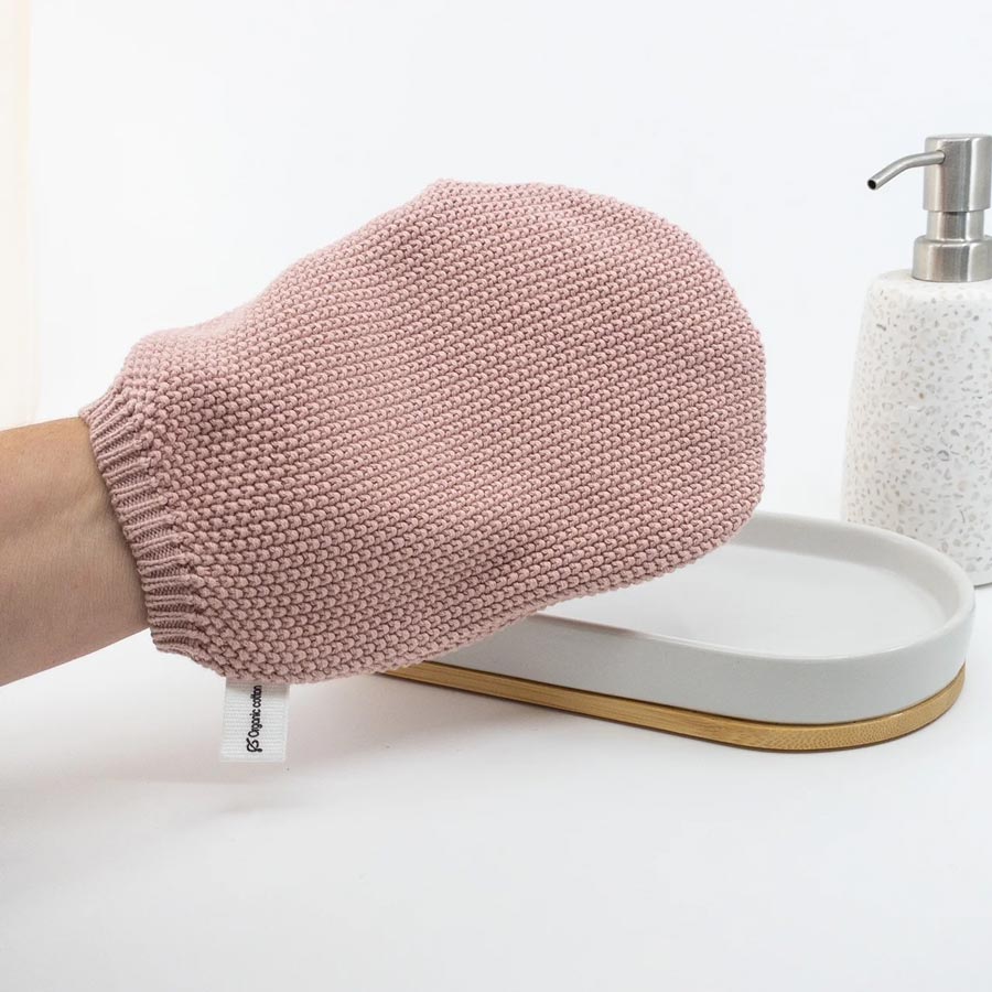 Ecovask Organic Cotton Wash Mitt - Demi Pink | Koop.co.nz