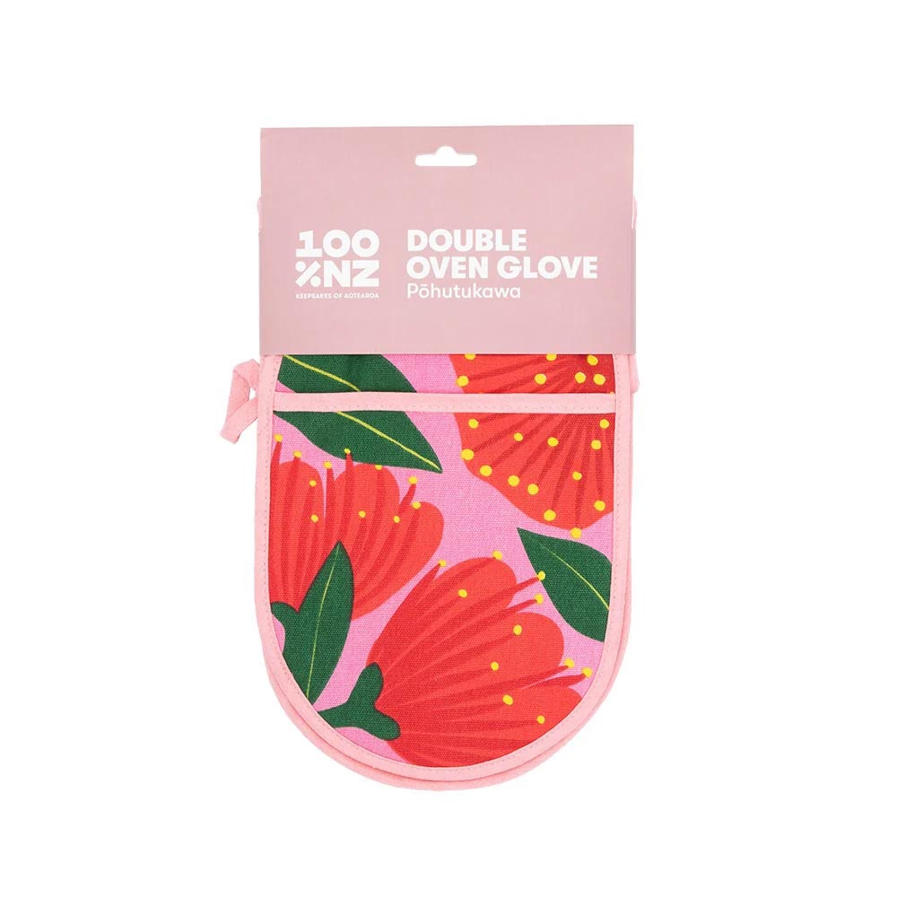 100% New Zealand Bright Pink Pohutukawa Oven Glove | Koop.co.nz