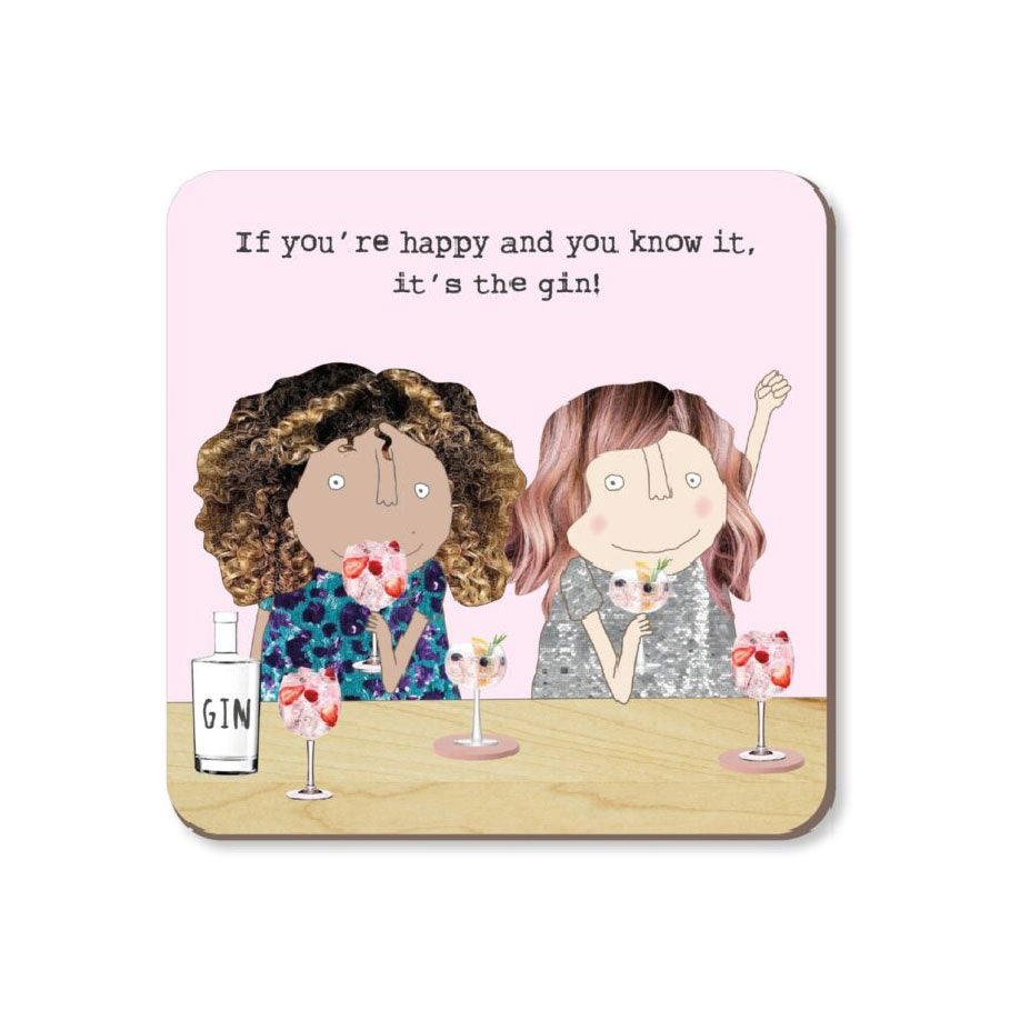 Rosie Made A Thing Coaster - Happy Gin | Koop.co.nz