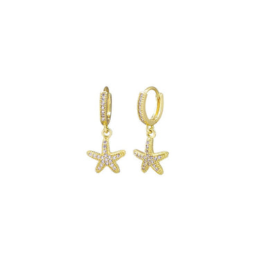 Tiger Tree Starfish Huggie Earrings - Gold | Koop.co.nz