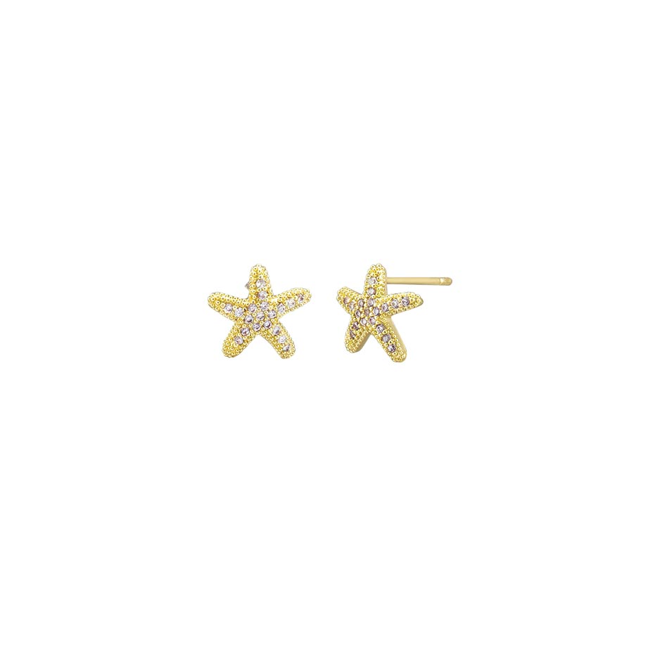 Tiger Tree Starfish Stud Earrings - Gold | Koop.co.nz
