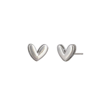 Tiger Tree Philia Heart Stud Earrings - Silver | Koop.co.nz