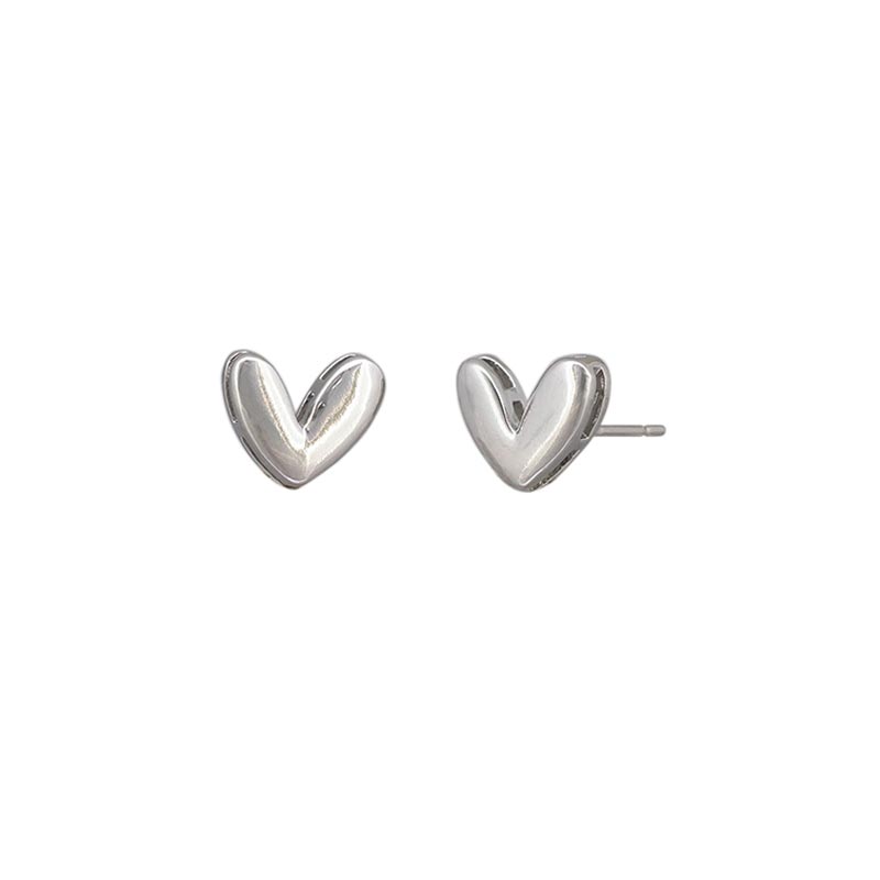 Tiger Tree Philia Heart Stud Earrings - Silver | Koop.co.nz