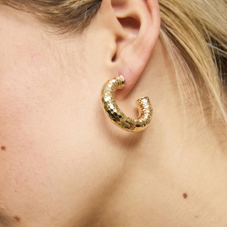 Tiger Tree Zoe Gold Hoop Earrings | Koop.co.nz