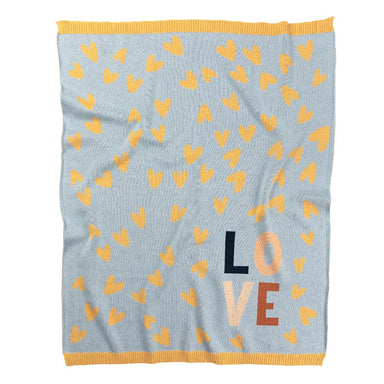 Indus Design Baby Blanket – Blue Love Heart | Koop.co.nz
