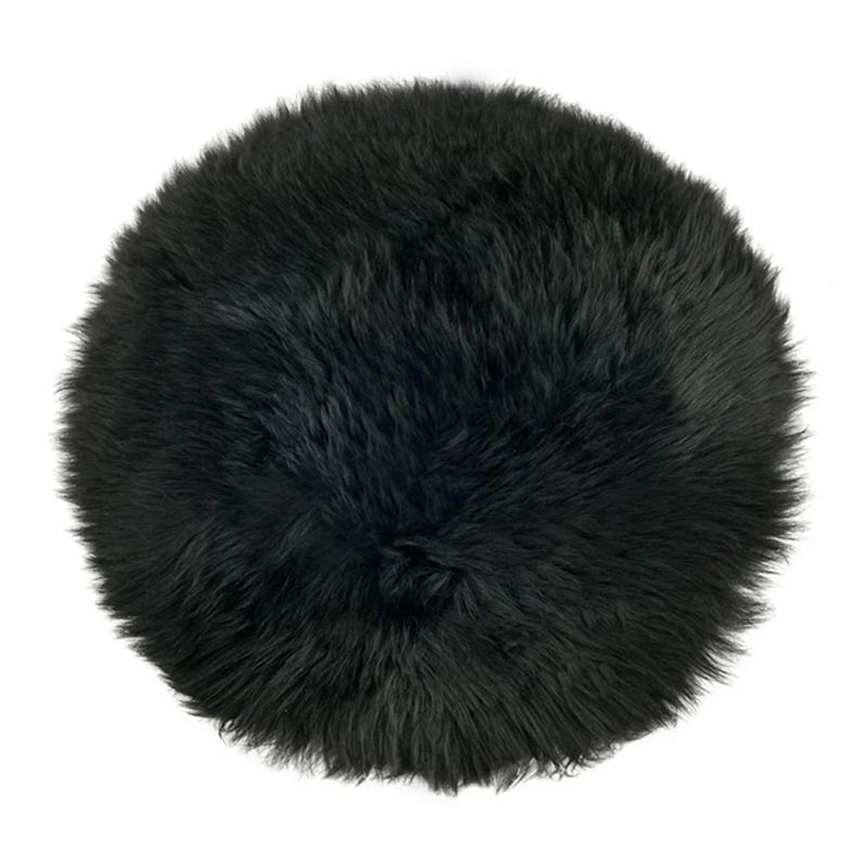 Long-Wool Sheepskin Chair Pad - Black