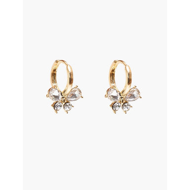 Antler Gold Crystal Bow Huggie Earrings | Koop.co.nz