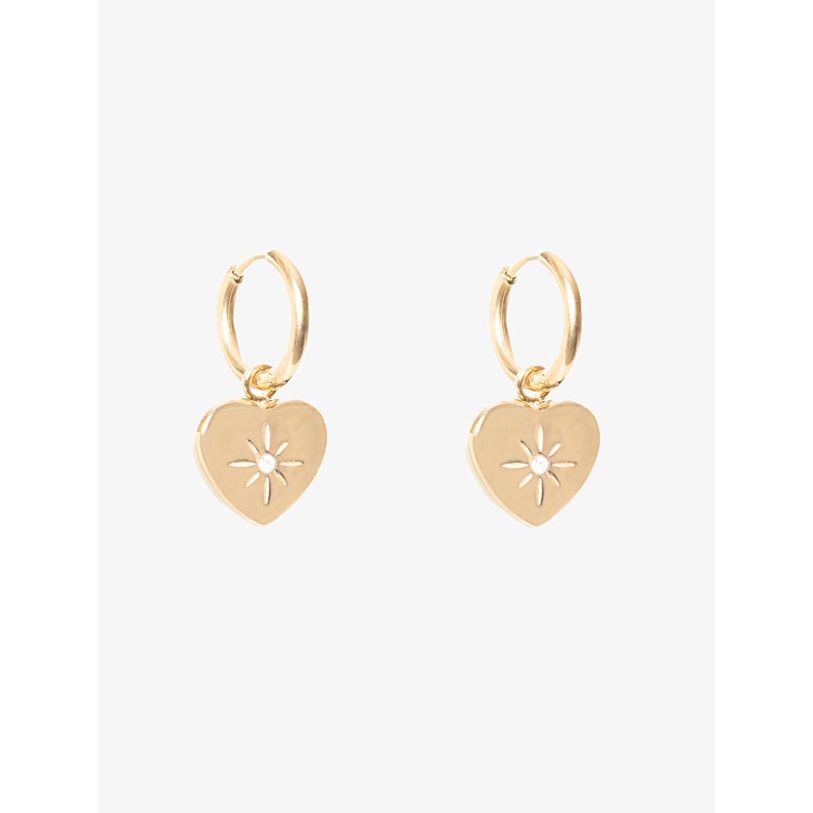 Antler Gold Lustre Heart Huggie Earrings | Koop.co.nz
