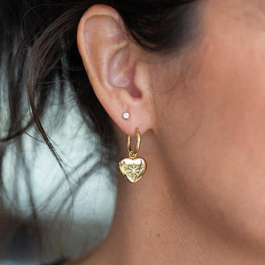 Antler Gold Lustre Heart Huggie Earrings | Koop.co.nz