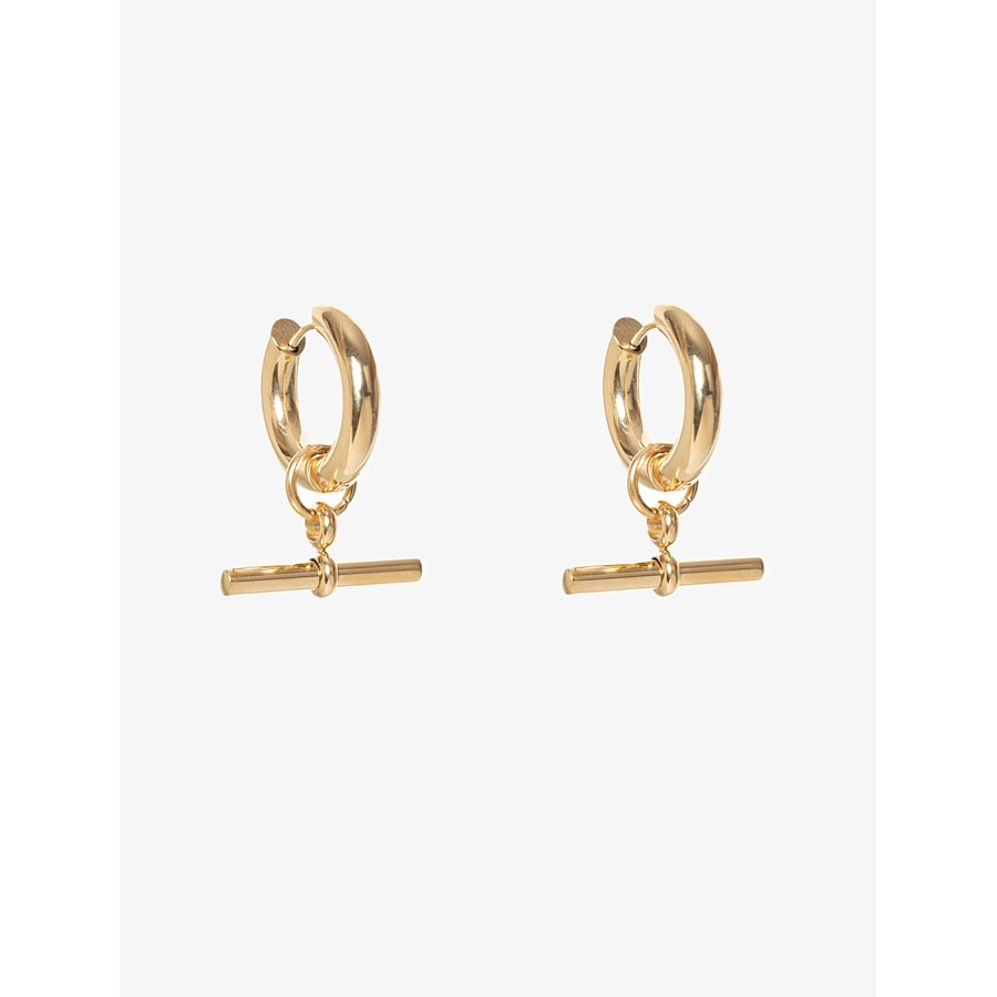 Antler Gold Fob Earrings | Koop.co.nz