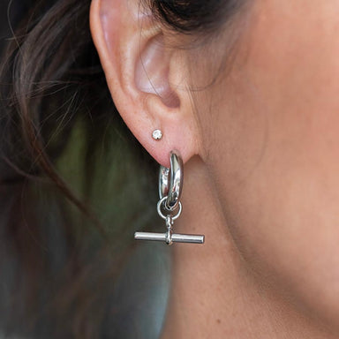 Antler Silver Fob Earrings | Koop.co.nz