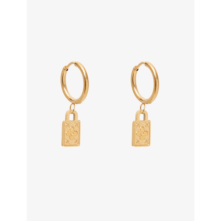 Antler Gold Locket Huggie Earrings | Koop.co.nz