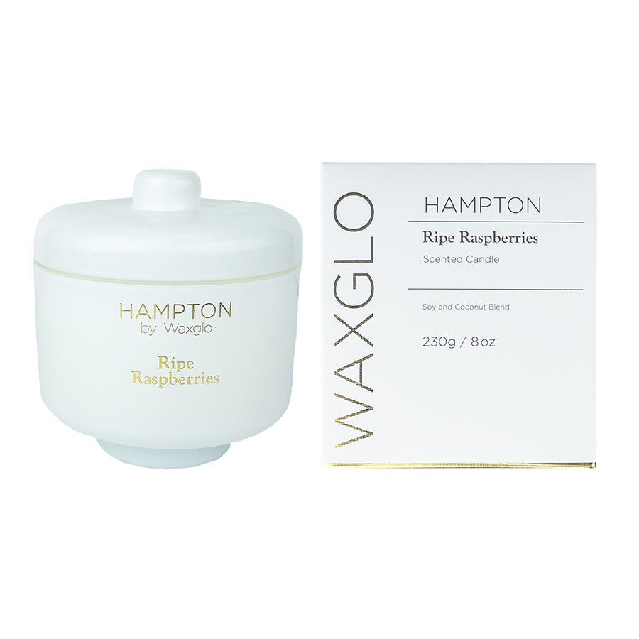 WaxGlo Hampton Coco Soy Candle - Ripe Raspberries | Koop.co.nz