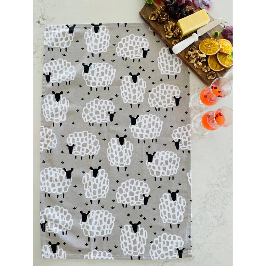 Allgifts Grey Sheep Tea Towel | Koop.co.nz