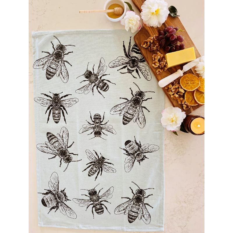 Allgifts Sketch Bee Tea Towel | Koop.co.nz
