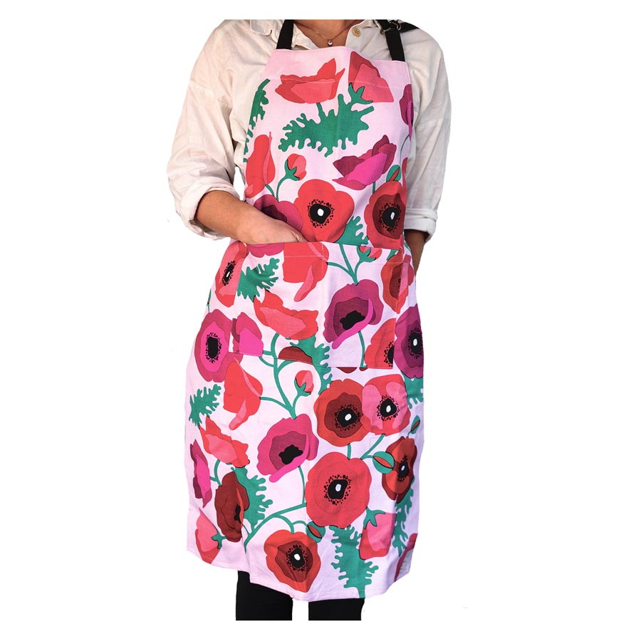 Allgifts Poppies Apron | Koop.co.nz