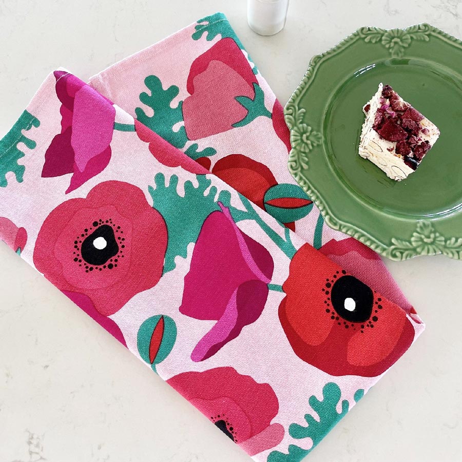 Allgifts Poppies Tea Towel | Koop.co.nz