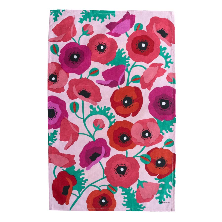 Allgifts Poppies Tea Towel | Koop.co.nz