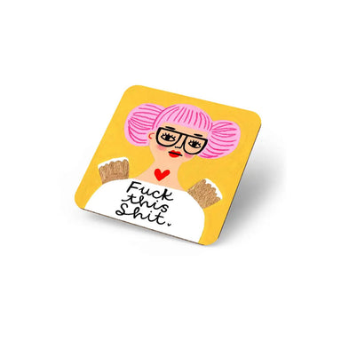 Disrupted Industries Grumpy Angel Coaster - Fuck This Shit | Koop.co.nz