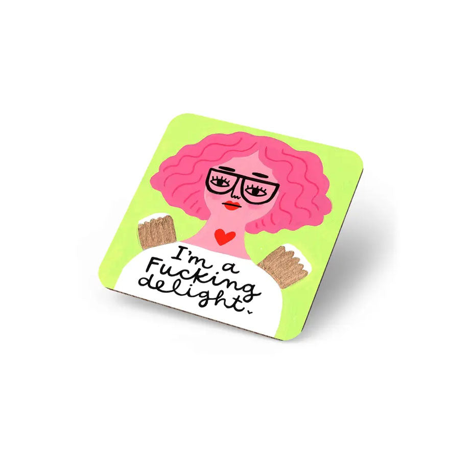 Disrupted Industries Grumpy Angel Coaster - I'm A Fucking Delight | Koop.co.nz