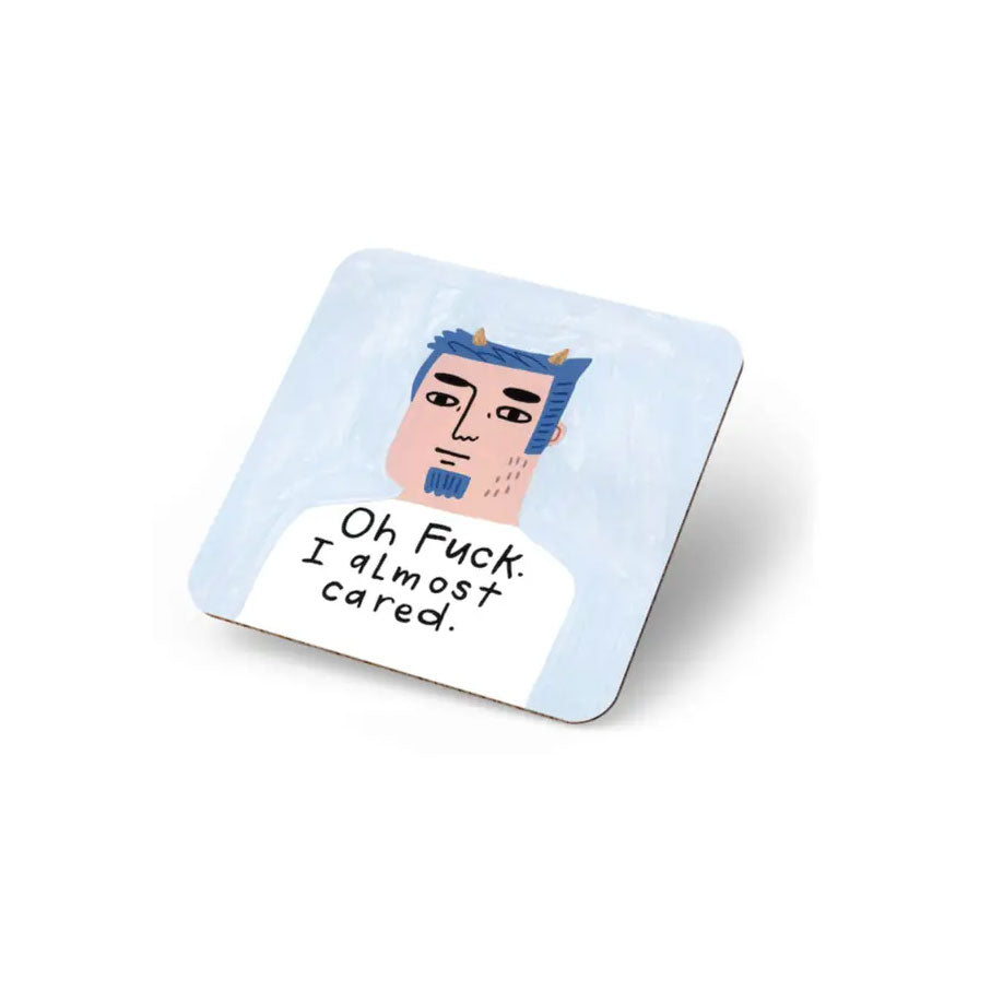 Disrupted Industries Grumpy Man Coaster - I Almost Cared | Koop.co.nz