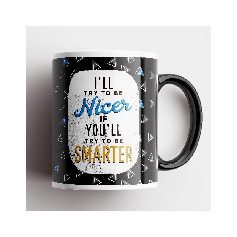 Disrupted Industries Boxed Mug - I'll Try To Be Nicer | Koop.co.nz