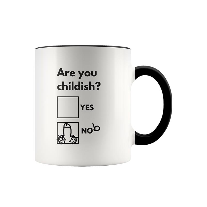 Disrupted Industries Boxed Mug - Are You Childish? | Koop.co.nz