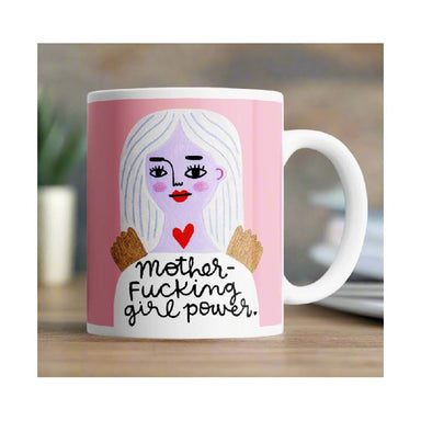 Disrupted Industries Grumpy Angel Mug - Mother Fucking Girl Power | Koop.co.nz