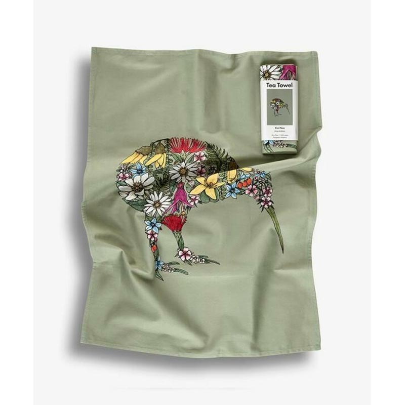Image Vault Cotton Tea Towel - Kiwi Flora | Koop.co.nz