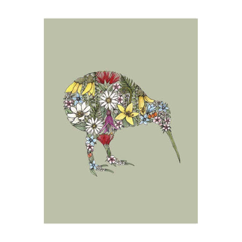 Image Vault Cotton Tea Towel - Kiwi Flora | Koop.co.nz