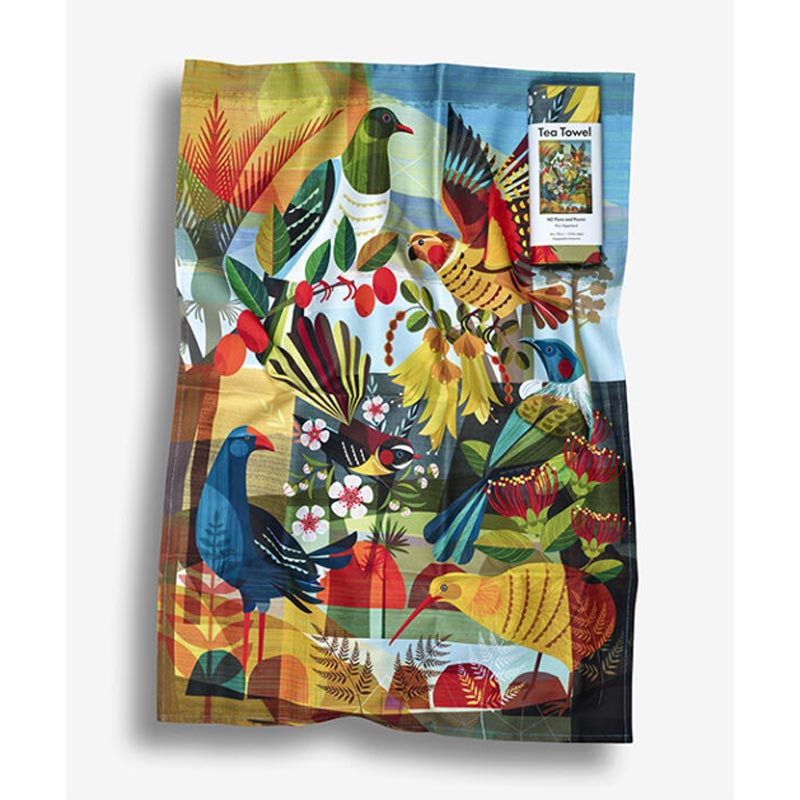 Cotton Tea Towel - NZ Flora & Fauna