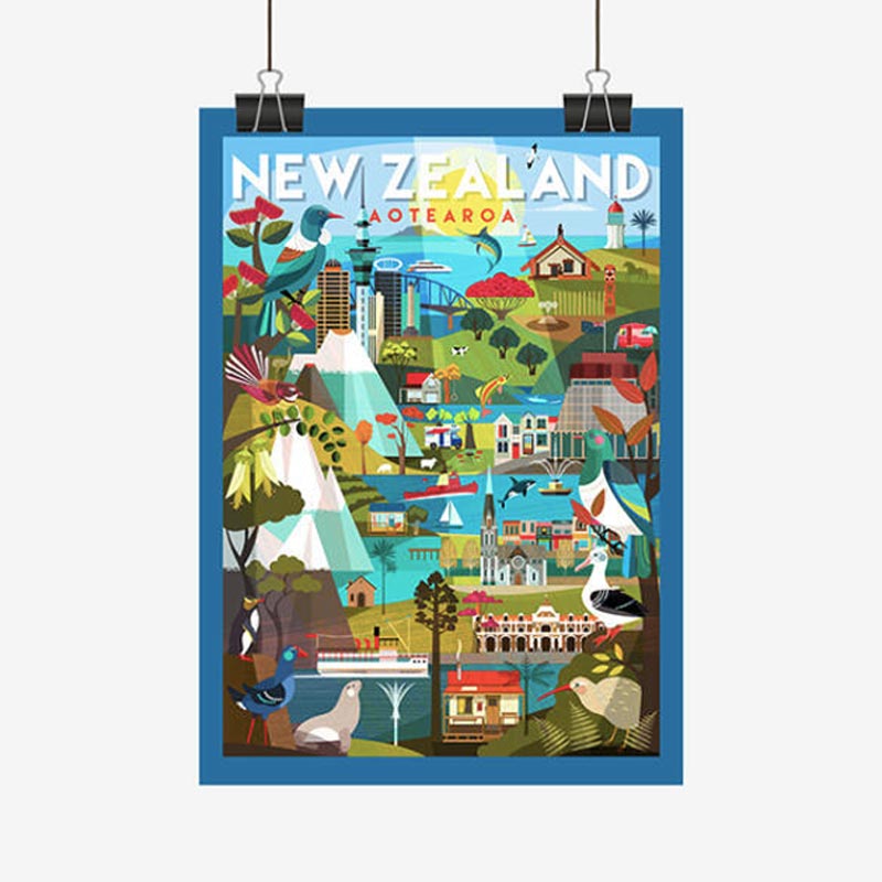 Cotton Tea Towel - NZ Travel Destinations
