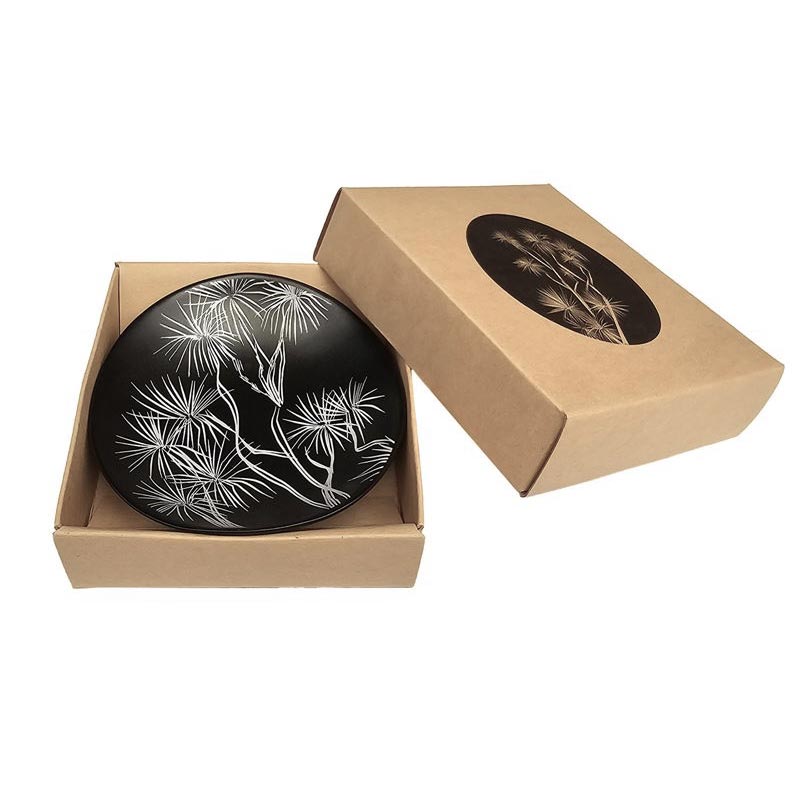 Jo Luping Small Porcelain Ti Kouka Bowl (10cm) - White On Black | Koop.co.nz