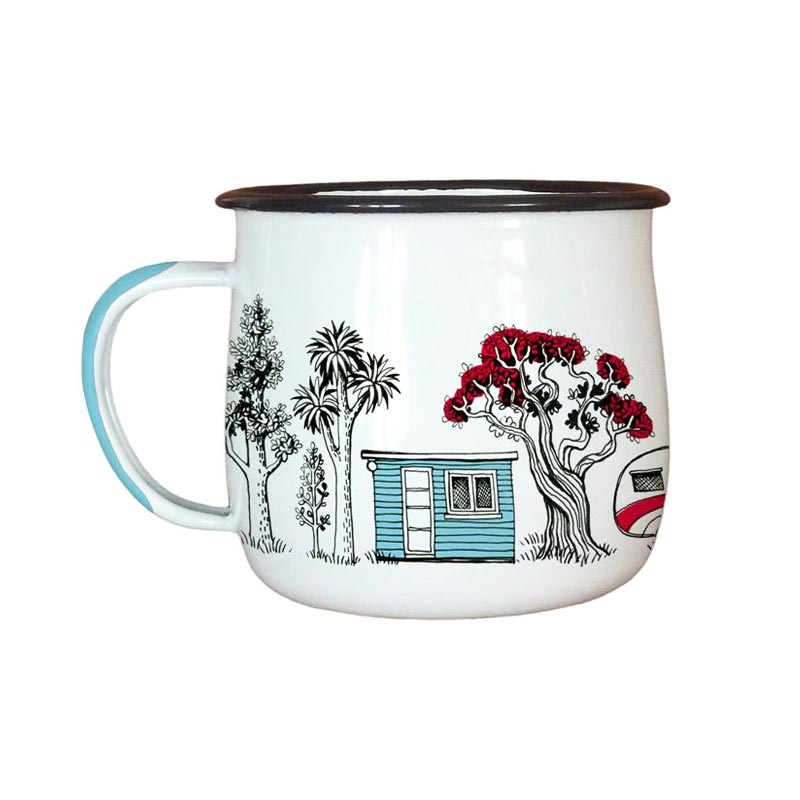 Wolfkamp & Stone NZ Camping Enamel Mug | Koop.co.nz