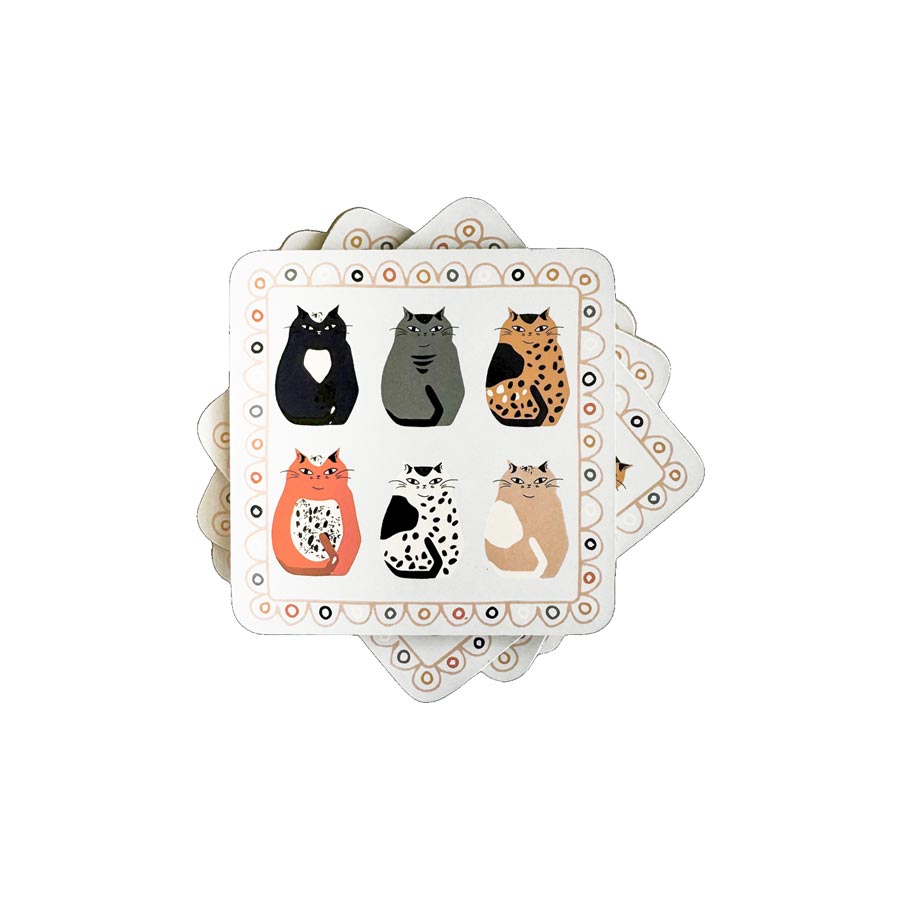 Urban Products Cat Crew Coaster Set/4 | Koop.co.nz