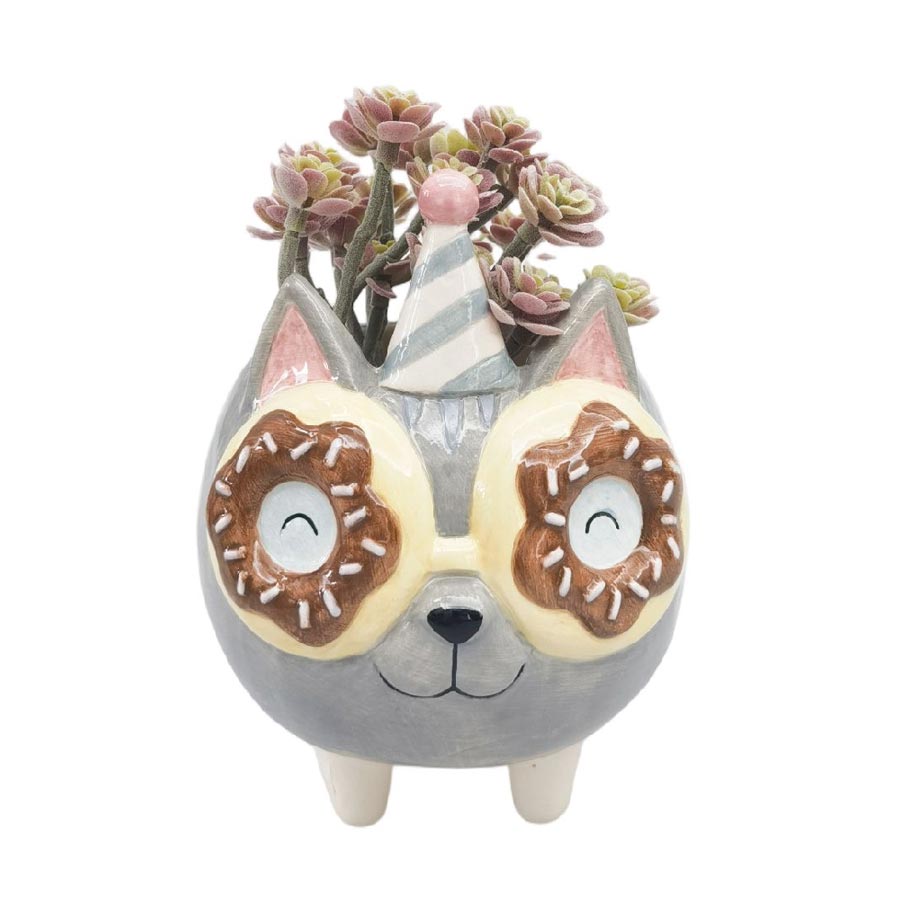 Donut Cat Planter (15cm)