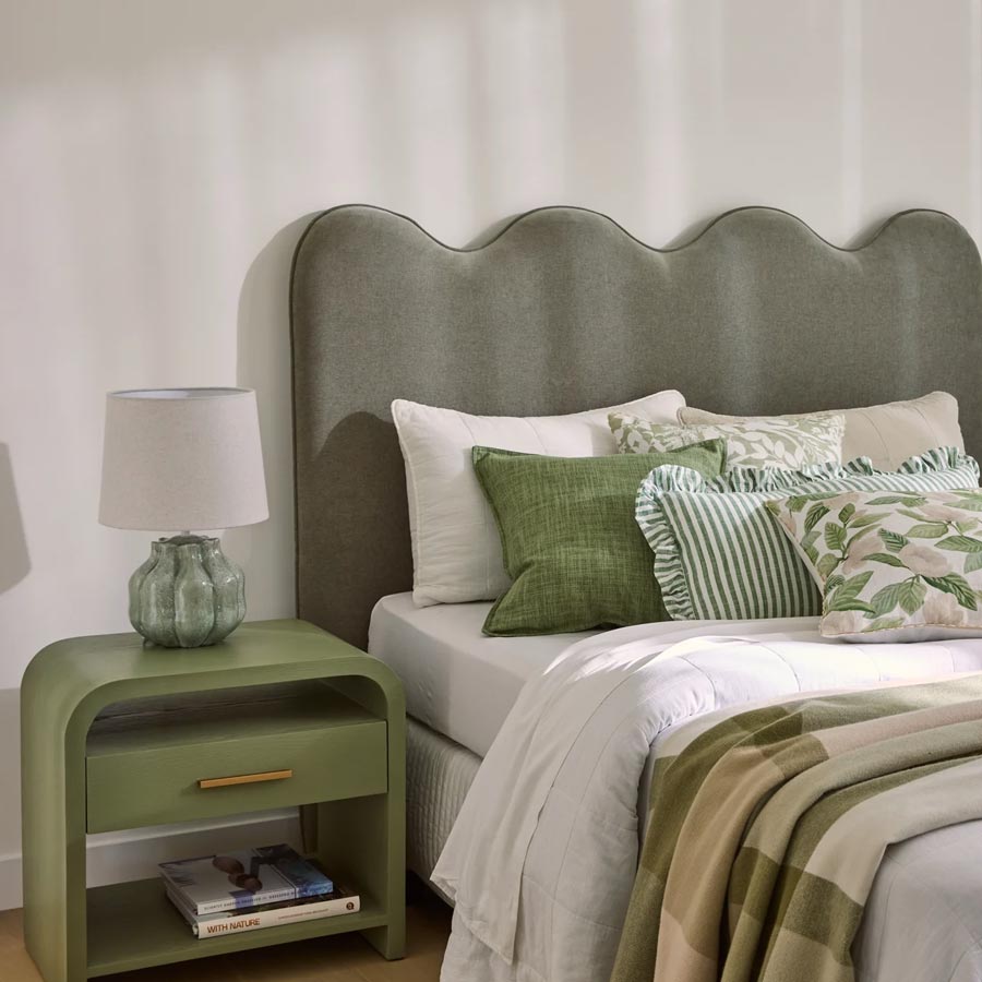 Madras Link Ruffles Green Stripe Cushion Cover (50cm) | Koop.co.nz