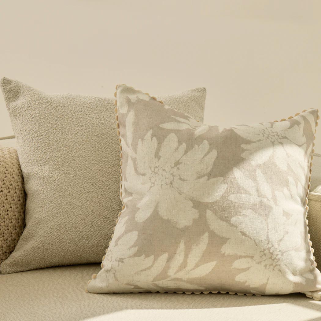 Madras Link Eve Neutral Floral Cushion Cover (50cm) | Koop.co.nz