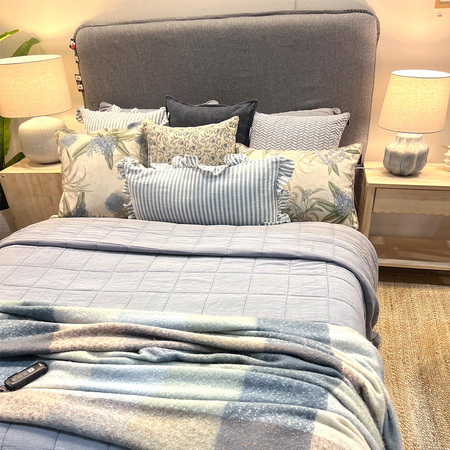 Dana Brushed Check Throw - Spruce