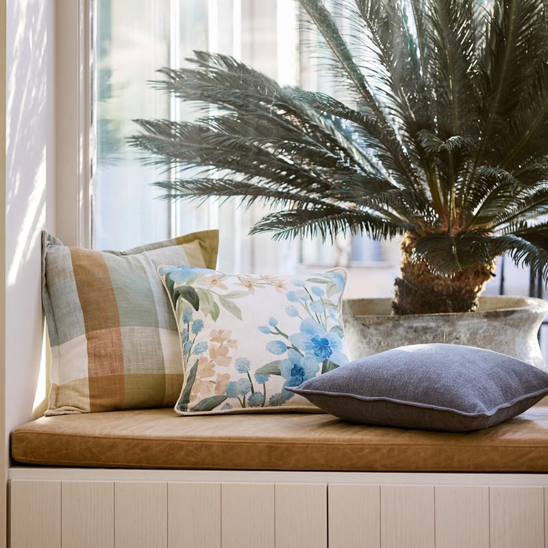 Marisol Blue Floral Cushion Cover (50cm)